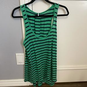 Splendid Green & Navy Stripped Razorback Tank